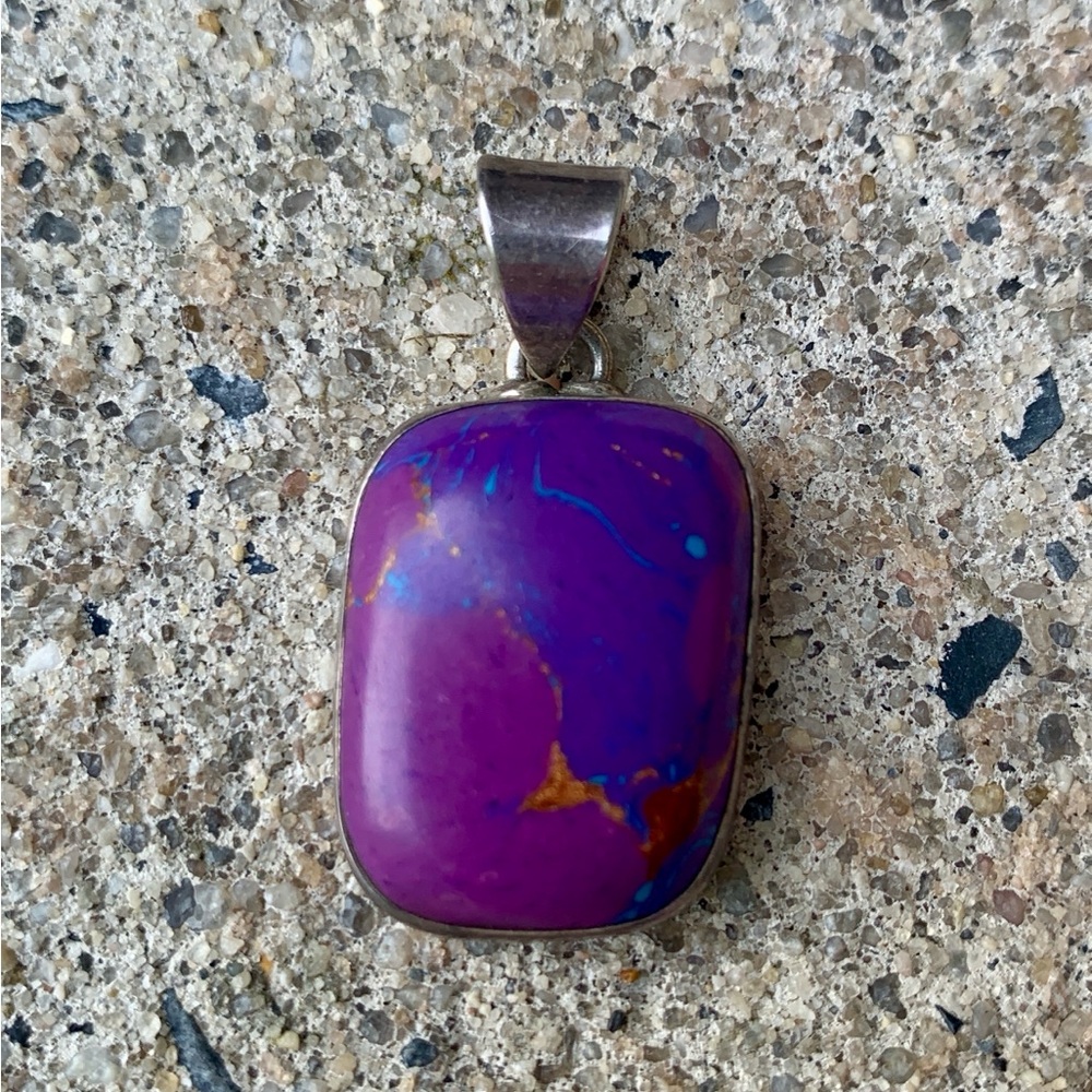 Purple Turquoise 925 Silver Pendant Slide